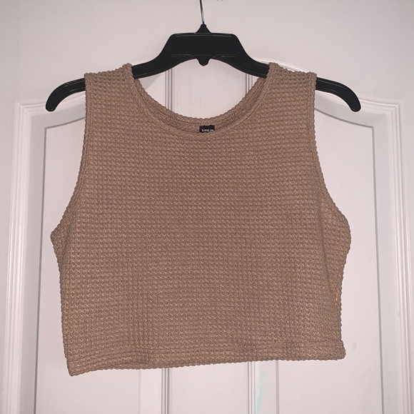 SHEIN Khaki Textured Knit Tank Top - Picture 1 of 4